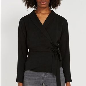 Frank and Oak Fluid Wrap Blouse